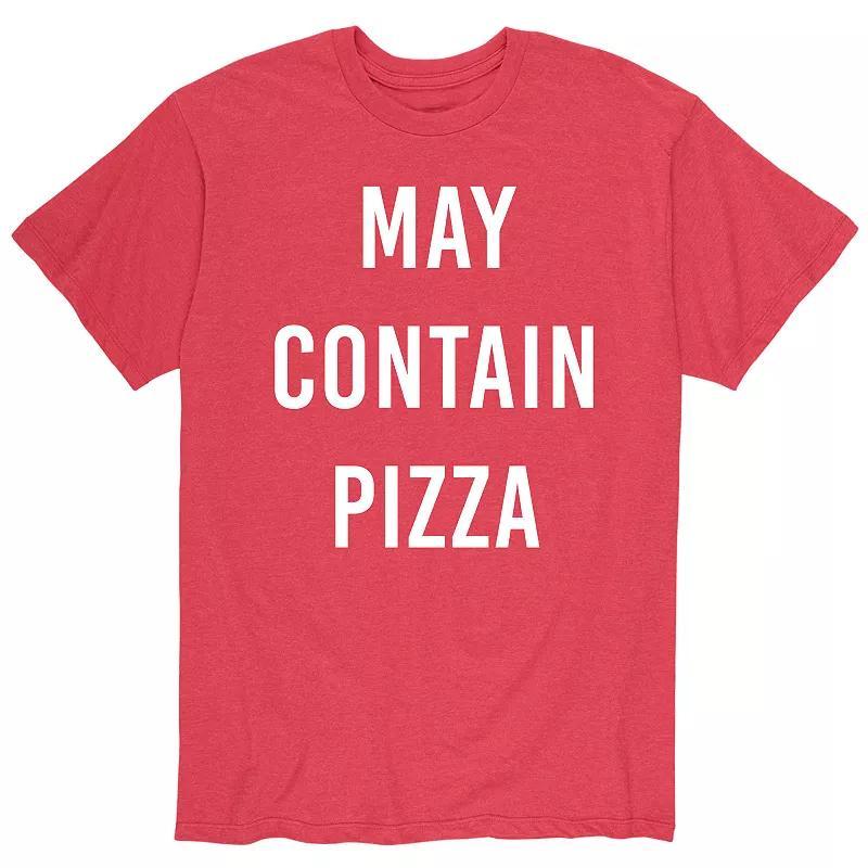 Men's May Contain Pizza Tee, Size: Large, Red Product Image