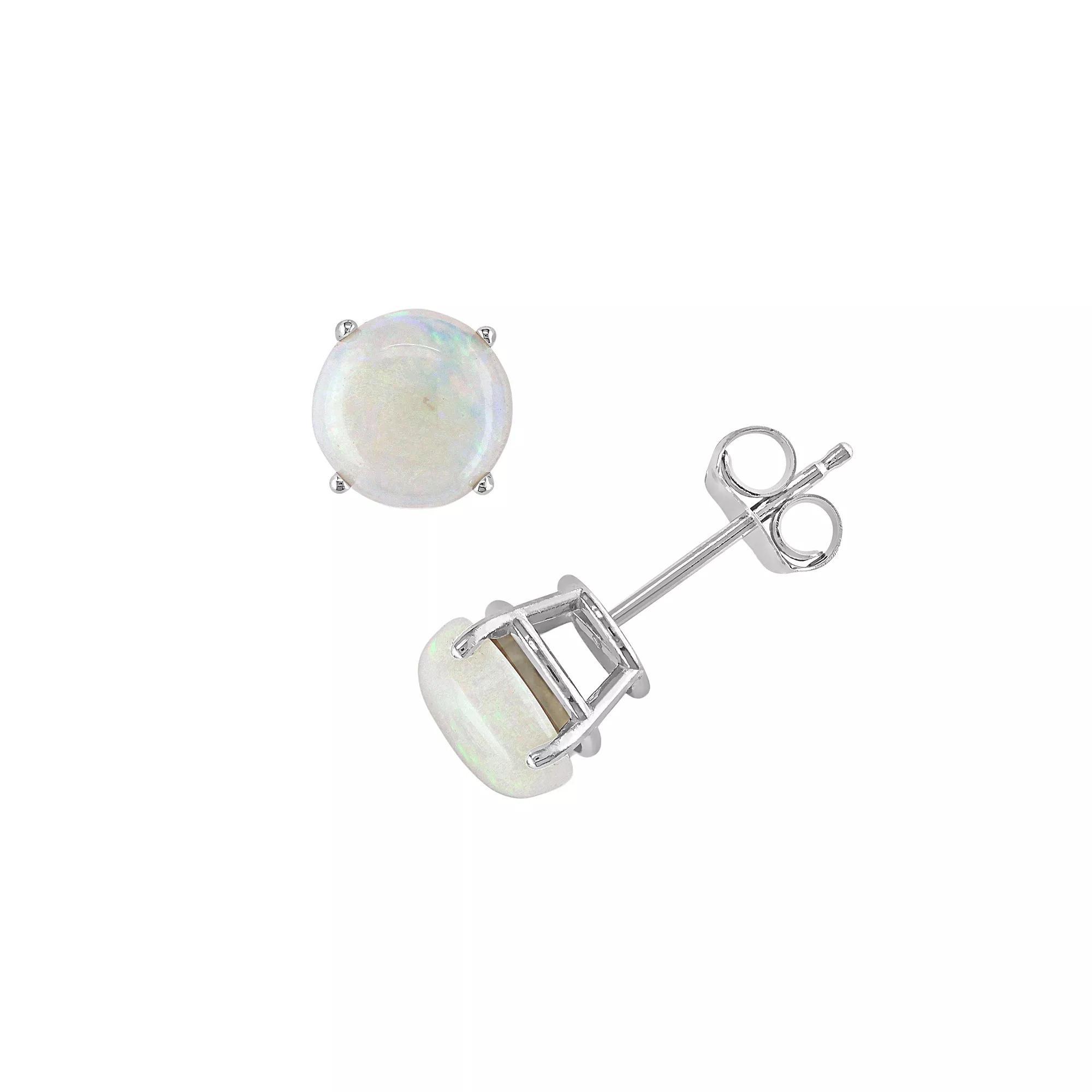 Stella Grace 10k White Gold Opal Stud Earrings, Women's Product Image