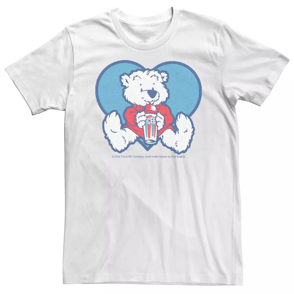 Men's ICEE Blue Heart Polar Bear Tee, Size: XXL, White Product Image