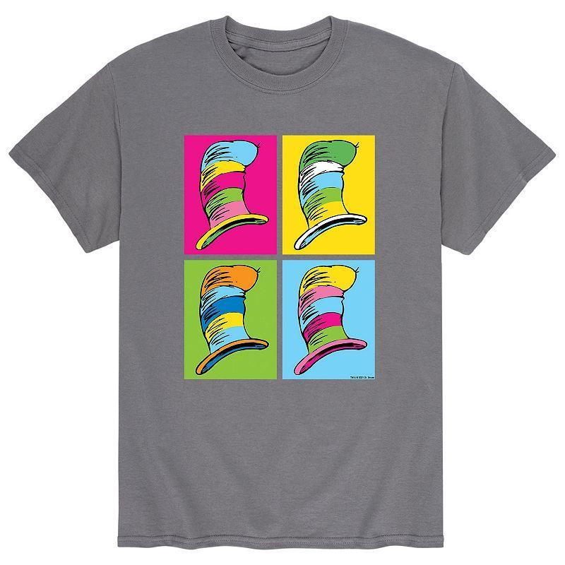 Mens Dr. Seuss Color Blocks Hat Tee Grey Product Image