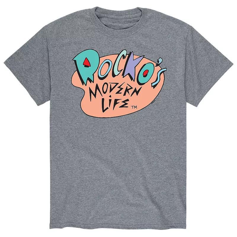 Men's Rocko's Modern Life Logo Tee, Size: Large, Gray Product Image