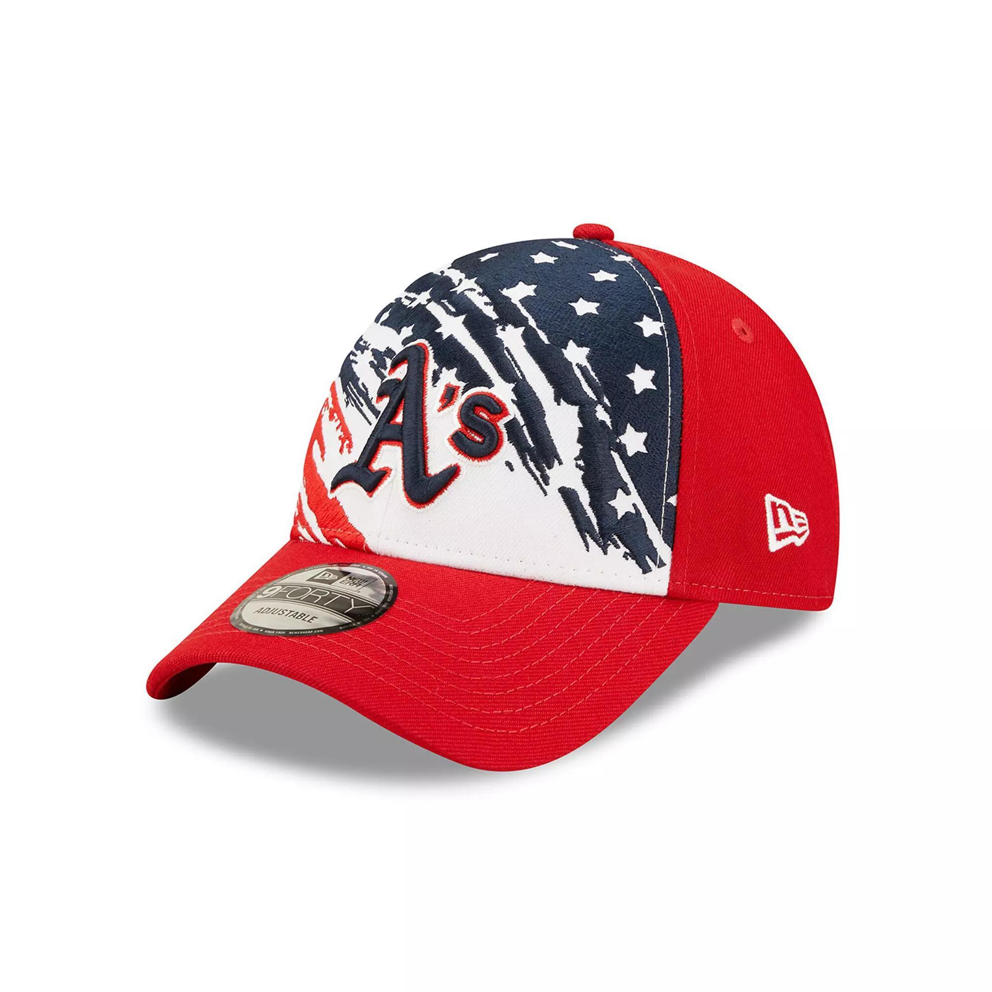 Men's New Era Red Oakland Athletics 2022 4th of July 9FORTY Snapback Adjustable Hat Product Image