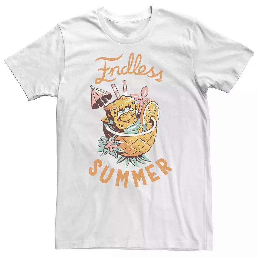 Big & Tall SpongeBob SquarePants Endless Summer Pineapple Drink Tee, Men's, Size: 5XL, White Product Image