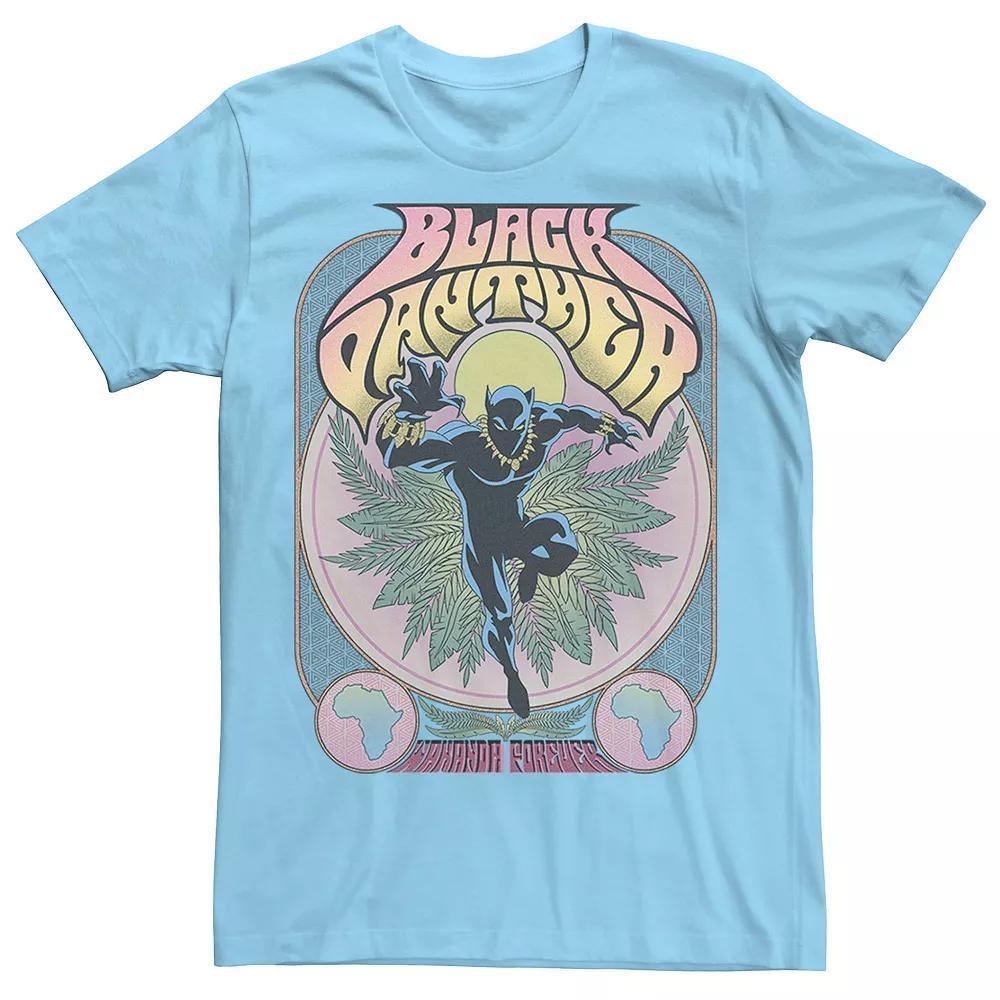 Men's Marvel Black Panther Vintage 70's Poster Style Tee, Size: Large, Light Blue Product Image