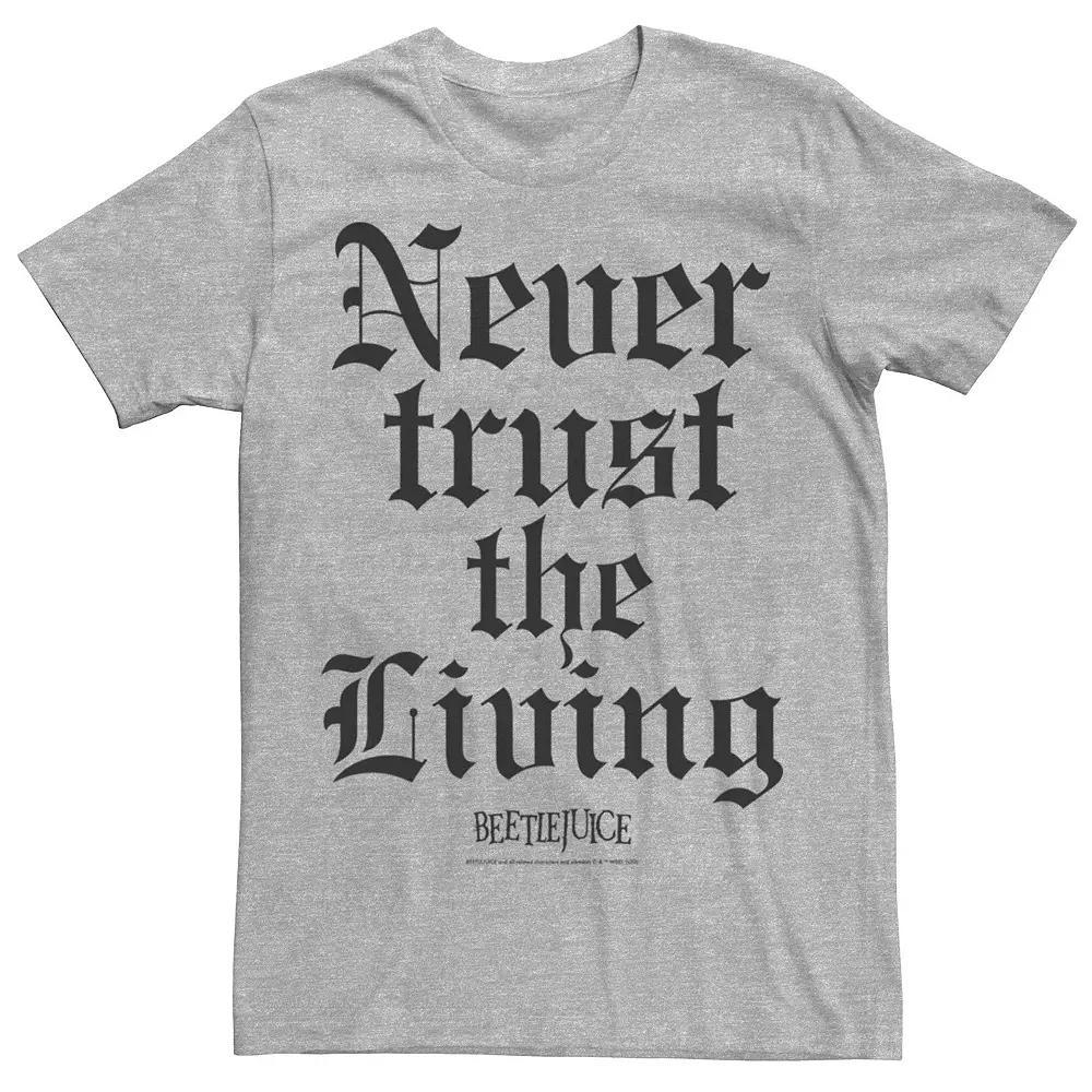 Men's Beetlejuice Never Trust The Living Text Tee,  Product Image