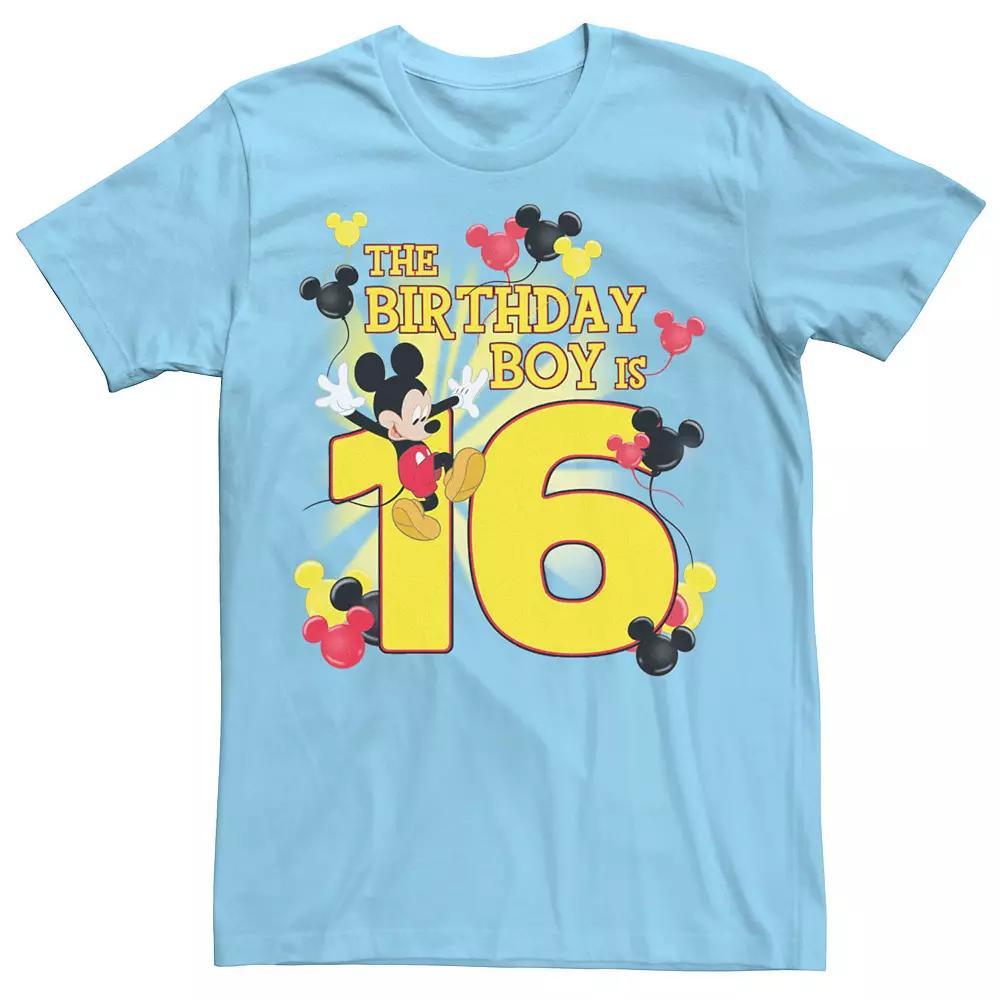 Disney's Mickey & Friends Men's 16 Year Old Birthday Boy Tee, Size: Large, Light Blue Product Image