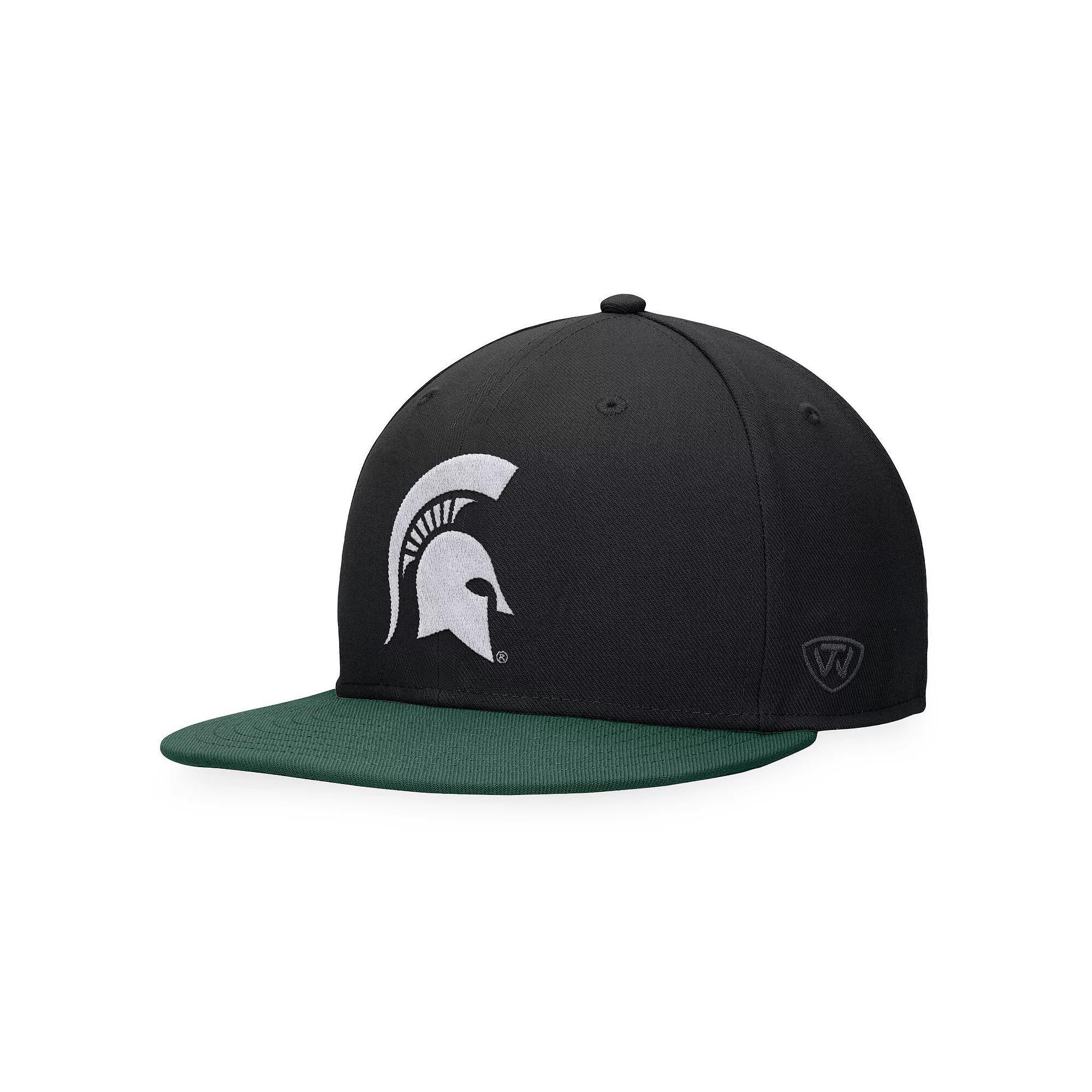 Men's Top of the World Black Michigan State Spartans Fitted Hat,  Product Image