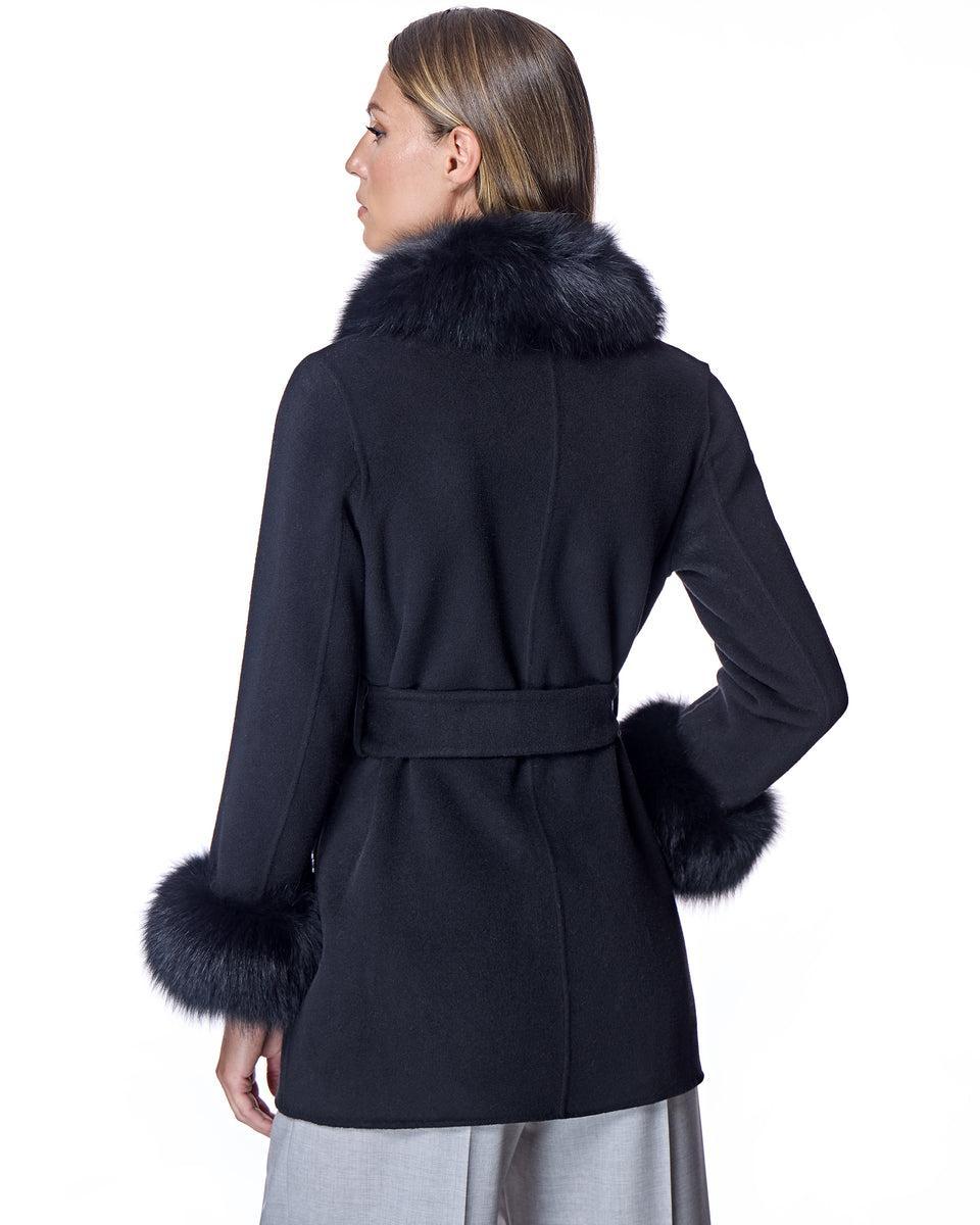 Maximilian Wool Jacket with Detachable Fur Trim Product Image