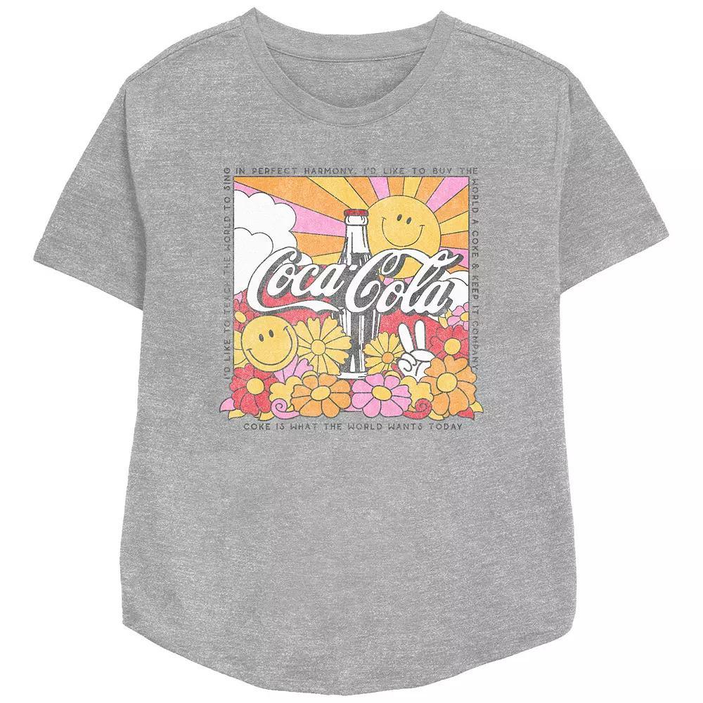 Women's Coca-Cola I'd Like To Teach The World To Sing Jingle Square Relaxed Fit Graphic Tee, Girl's,  Product Image