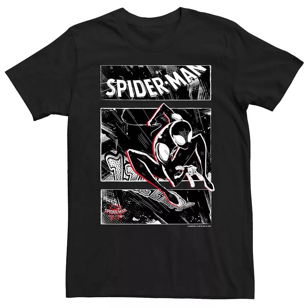 Big & Tall Marvel Spider-Man Spiderverse Comic Retro Tee, Men's, Size: 3XL, Black Product Image