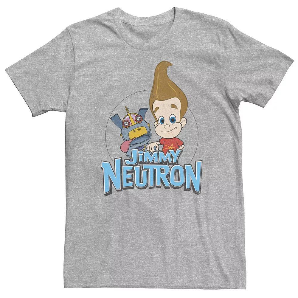 Men's Jimmy Neutron And Goddard Tee, Size: Large, Athletic Grey Product Image