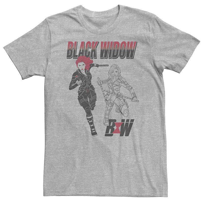 Big & Tall Marvel Black Widow Tee, Men's, Size: 3XL, Athletic Grey Product Image