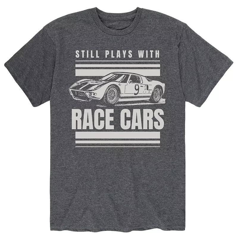 Men's Still Plays With Race Cars Tee, Size: Small, Gray Product Image