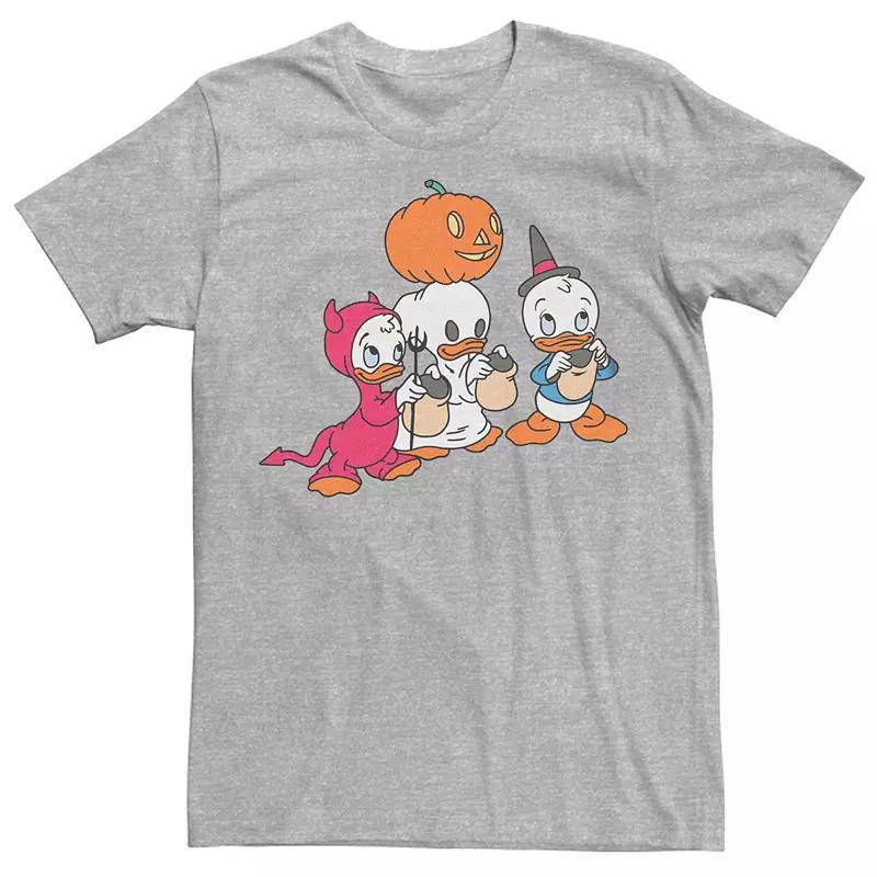 Disney's DuckTales Huey Dewey Louie Trick-Or-Treat Costumes Retro Men's Tee, Size: XL, Athletic Grey Product Image