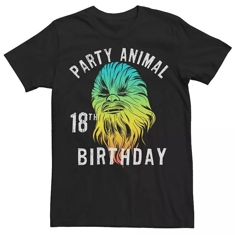 Mens Star Wars Chewie Party Animal 18th Birthday Color Portrait Tee Product Image