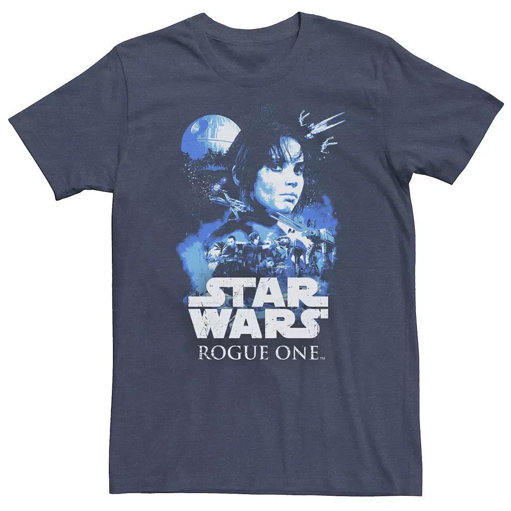 Big & Tall Star Wars Rogue One Jyn Erso Poster Tee, Men's, Size: 4XL, Navy Grey Product Image