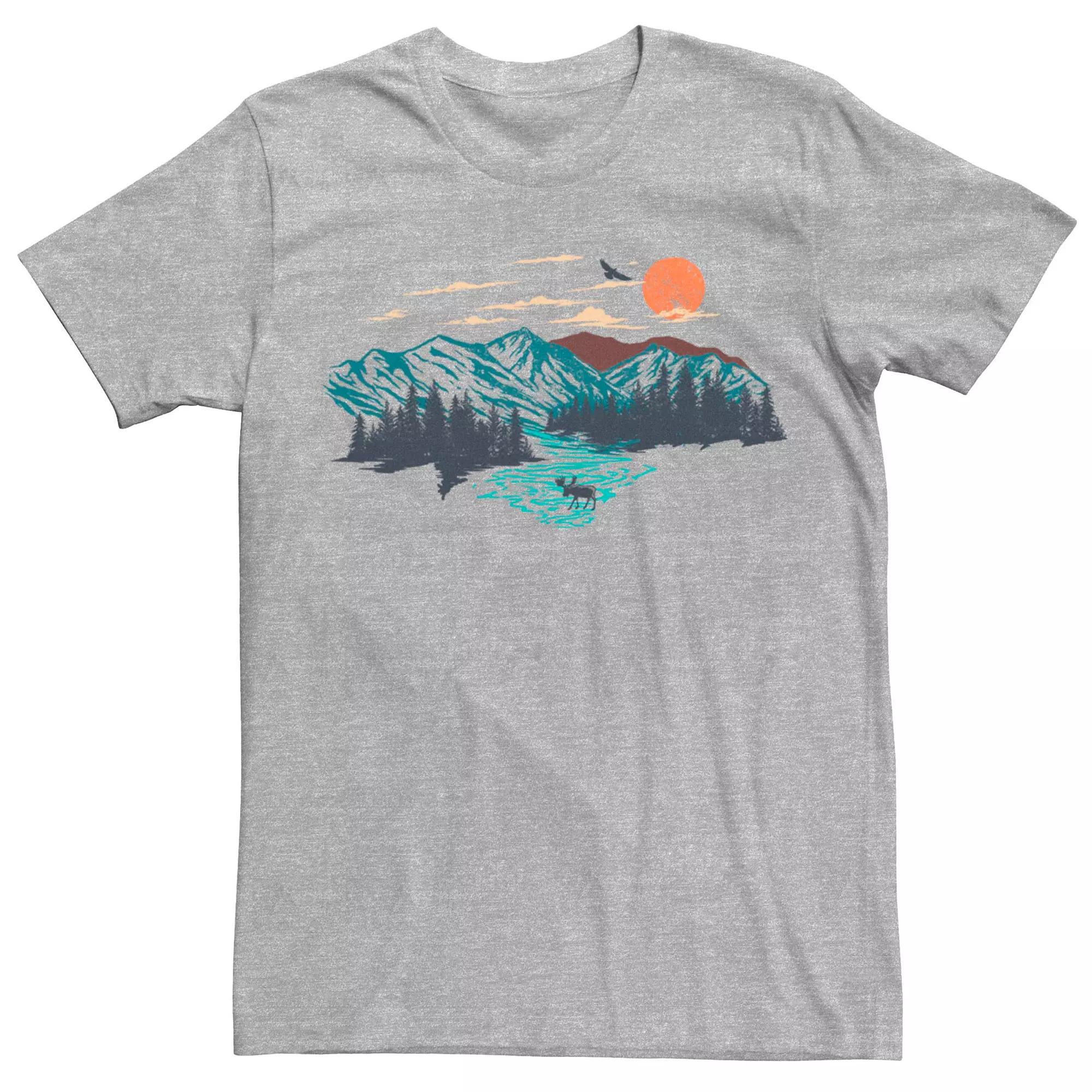 Men's Natural Outdoors Abstract Tee, Size: 3XL, Athletic Grey Product Image