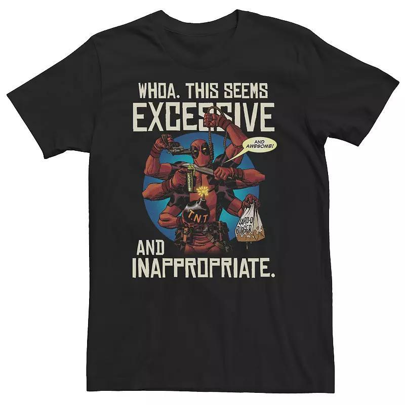 Big & Tall Marvel Deadpool "Excessive And Inappropriate" Arms Tee, Men's, Size: XXL Tall, Black Product Image