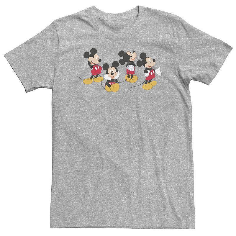 Big & Tall Disney Mickey Mouse Poses Portrait Tee, Men's, Size: 4XL, Athletic Grey Product Image