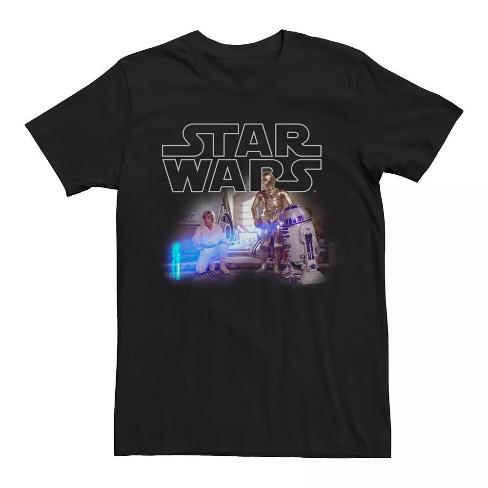 Men's Star Wars Luke Skywalker Hologram Classic Poster Graphic Tee,  Product Image