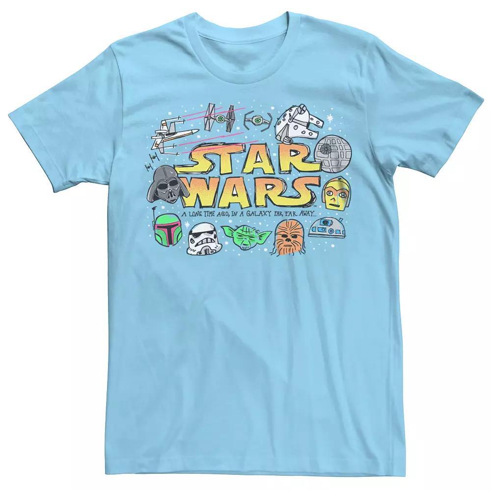 Men's Star Wars All Stars Head Draws Tee, Size: Medium, Light Blue Product Image
