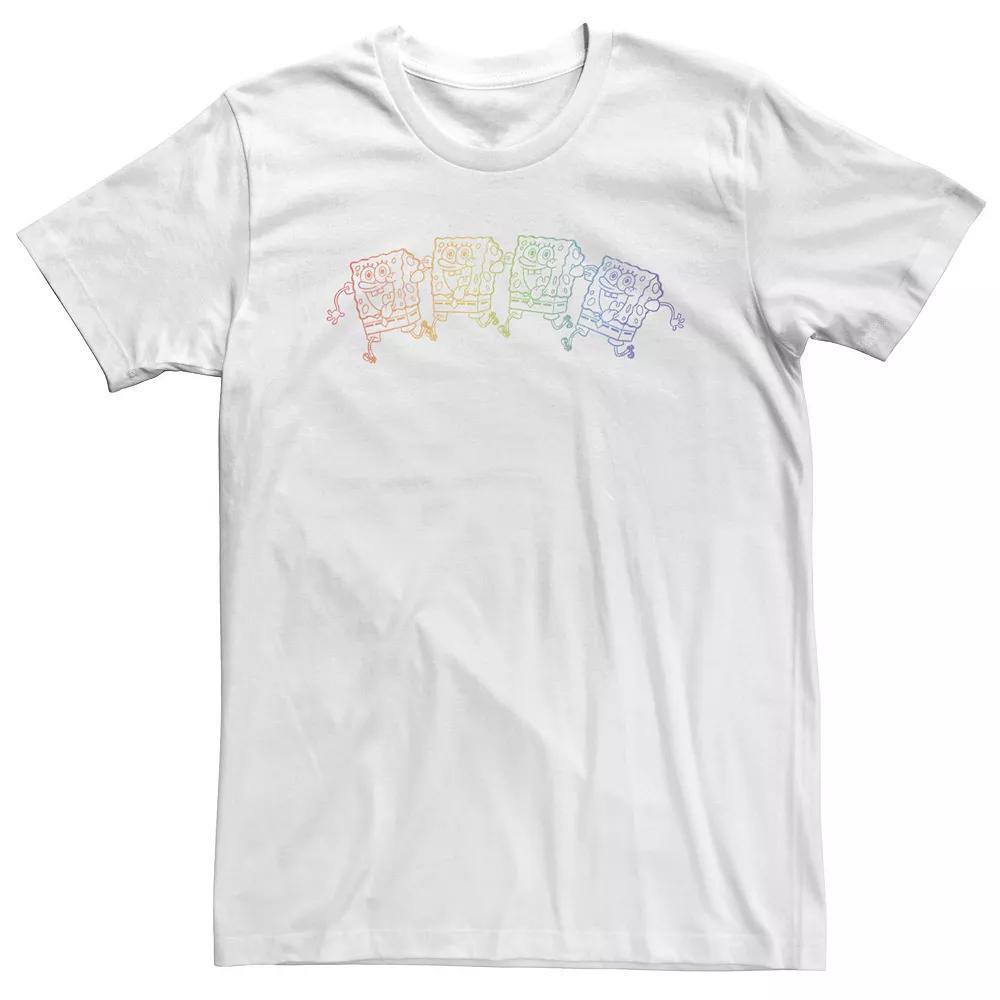 Big & Tall SpongeBob SquarePants Pride Rainbow Outline Tee, Men's,  Product Image