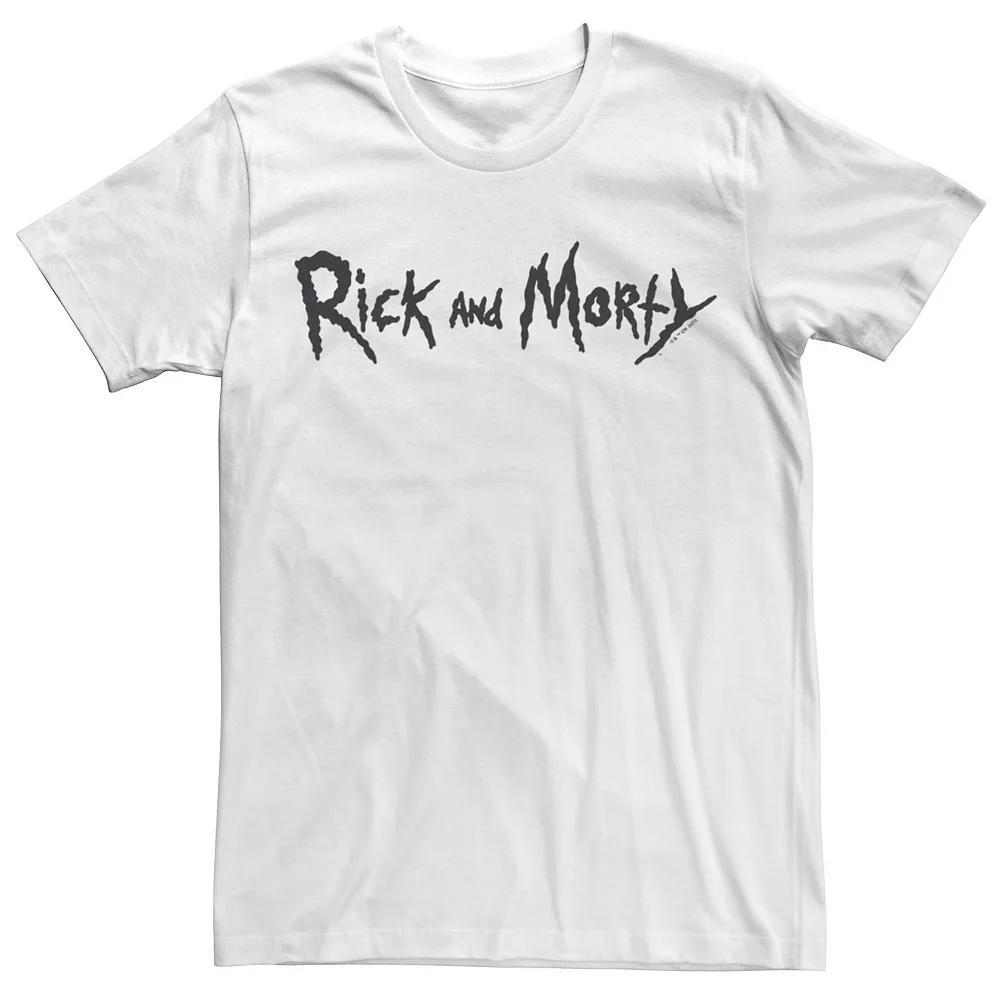 Men's Rick & Morty Simple Black Text Tee,  Product Image