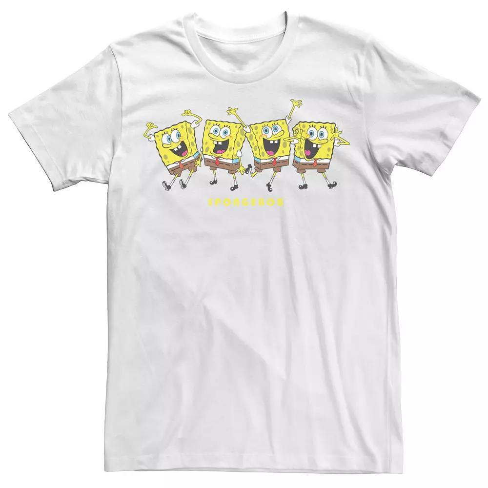 Men's SpongeBob SquarePants Happy Poses Line Up Tee, Size: Medium, White Product Image