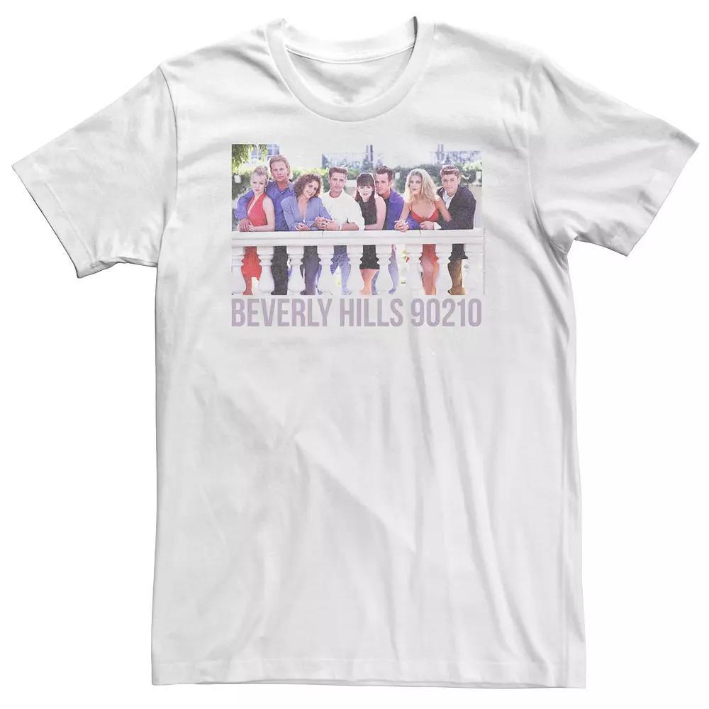 Big & Tall Beverly Hills 90210 Group Shot Fence Line Up Tee, Men's, Size: 5XL, White Product Image