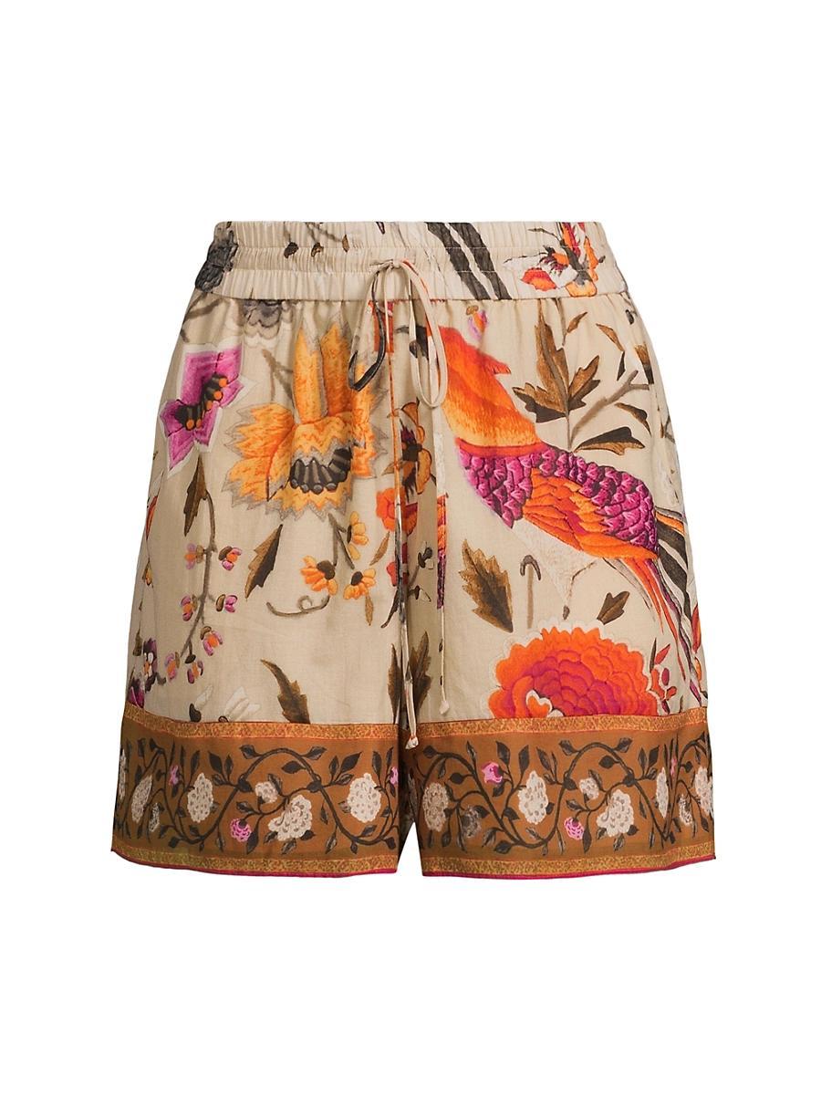 Womens Erin Floral Cotton Elasticized Shorts Product Image