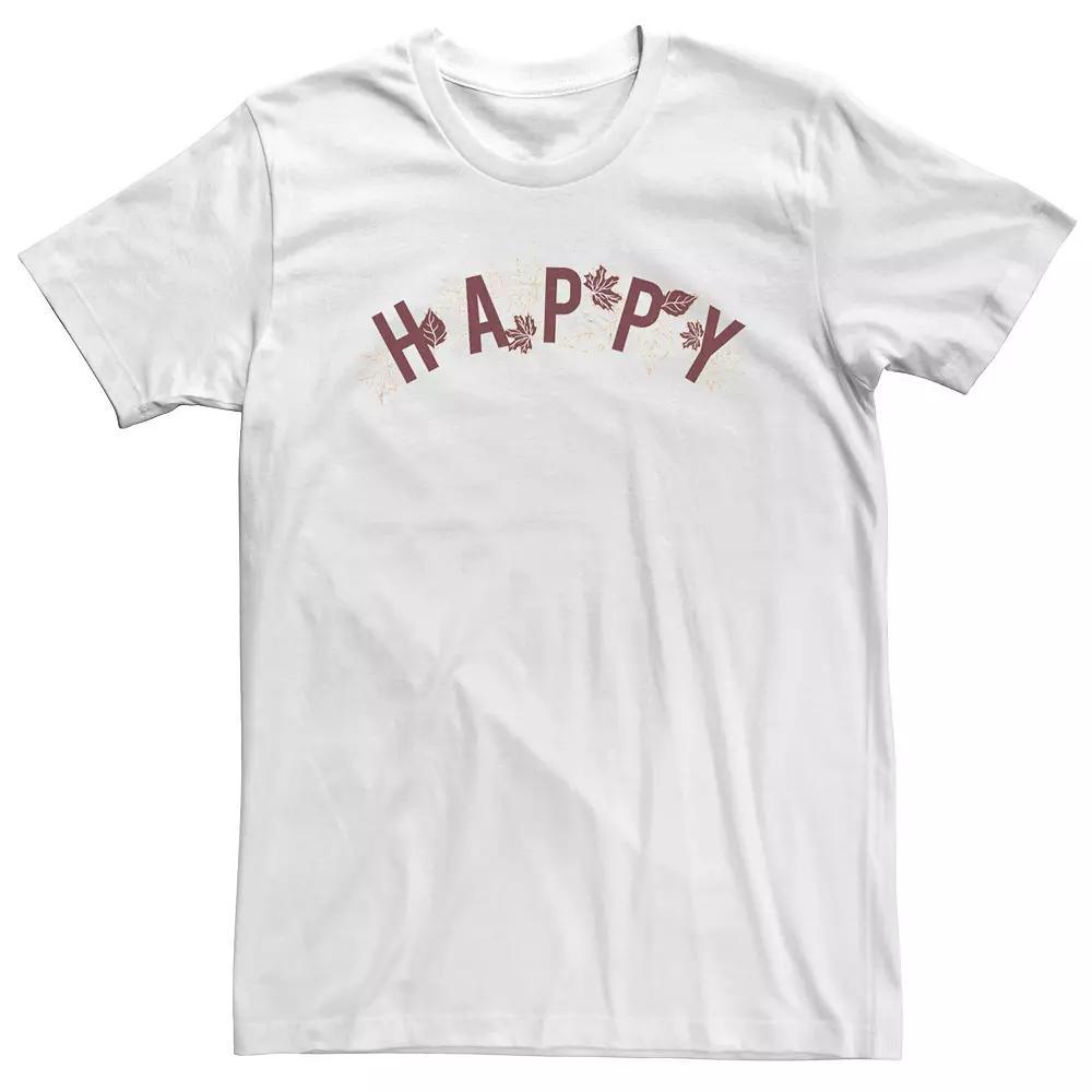 Big & Tall Fall Happy Leaf Text Tee, Men's,  Product Image