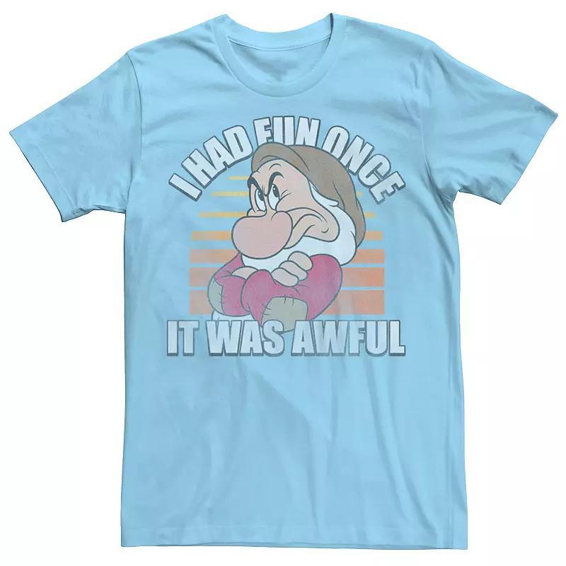 Disney's Snow White And the Seven Dwarfs Men's Grumpy Had Fun Graphic Tee, Size: Small, Light Blue Product Image