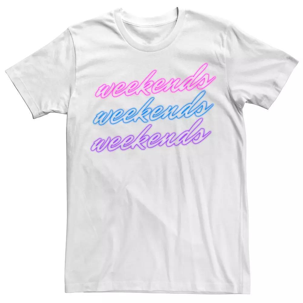 Men's Weekends Neon Cursive Tee, Size: 3XL, Black Product Image
