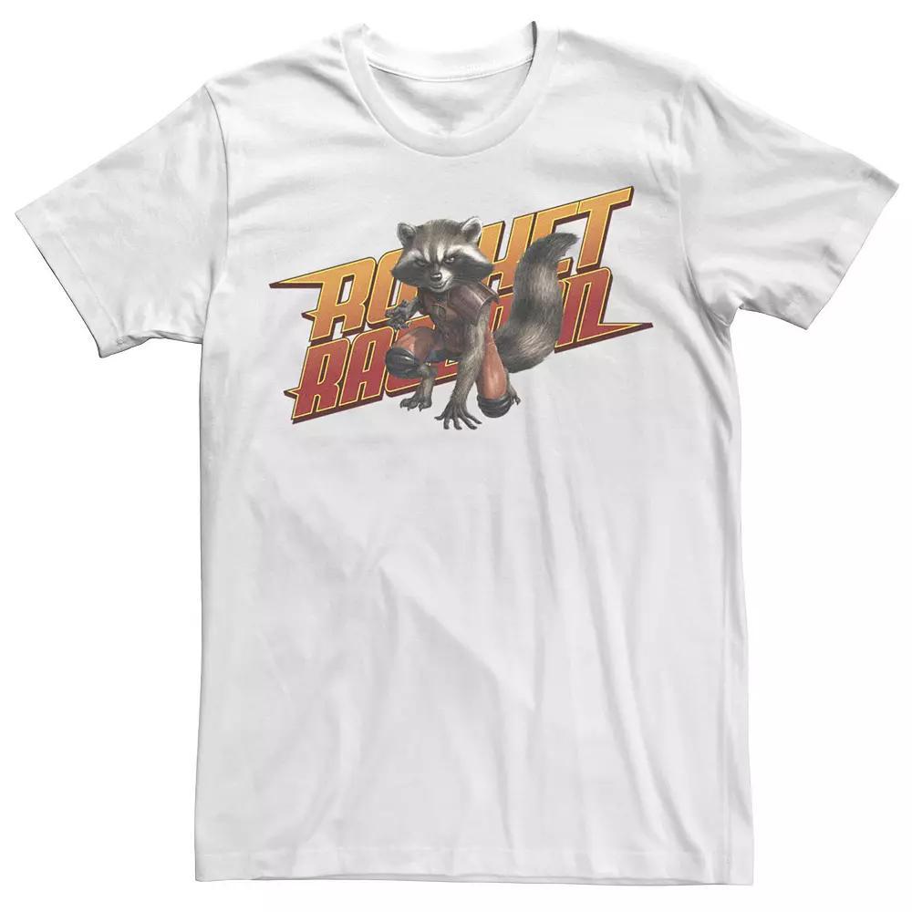 Men's Marvel Gaurdians of The Galaxy Rocket Raccoon Gradient Text Portrait Tee,  Product Image
