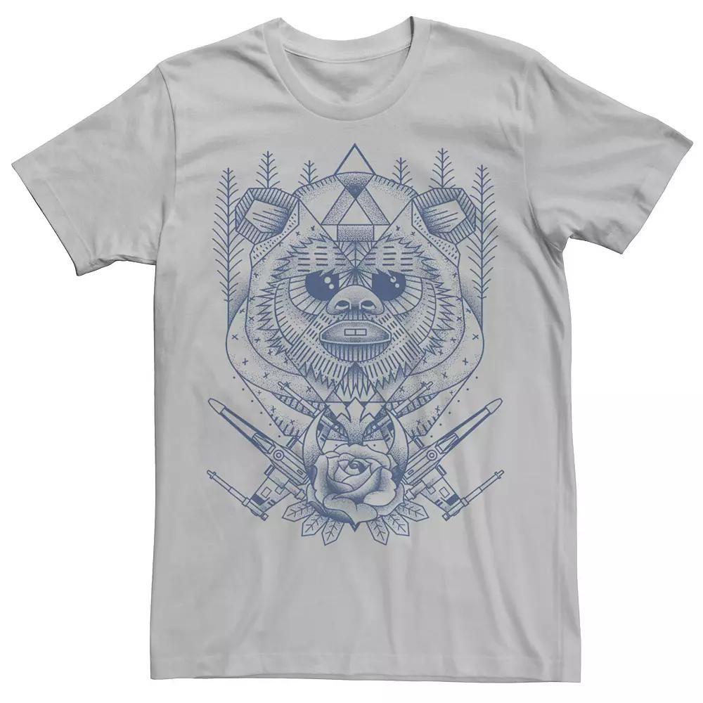 Men's Star Wars Ewok And Roses Geometric Poster Tee,  Product Image