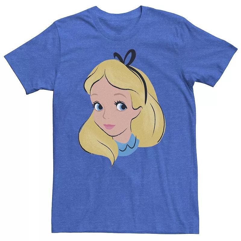 Disney's Alice In Wonderland Alice Men's Big Face Tee, Size: XXL, Royal Grey Product Image