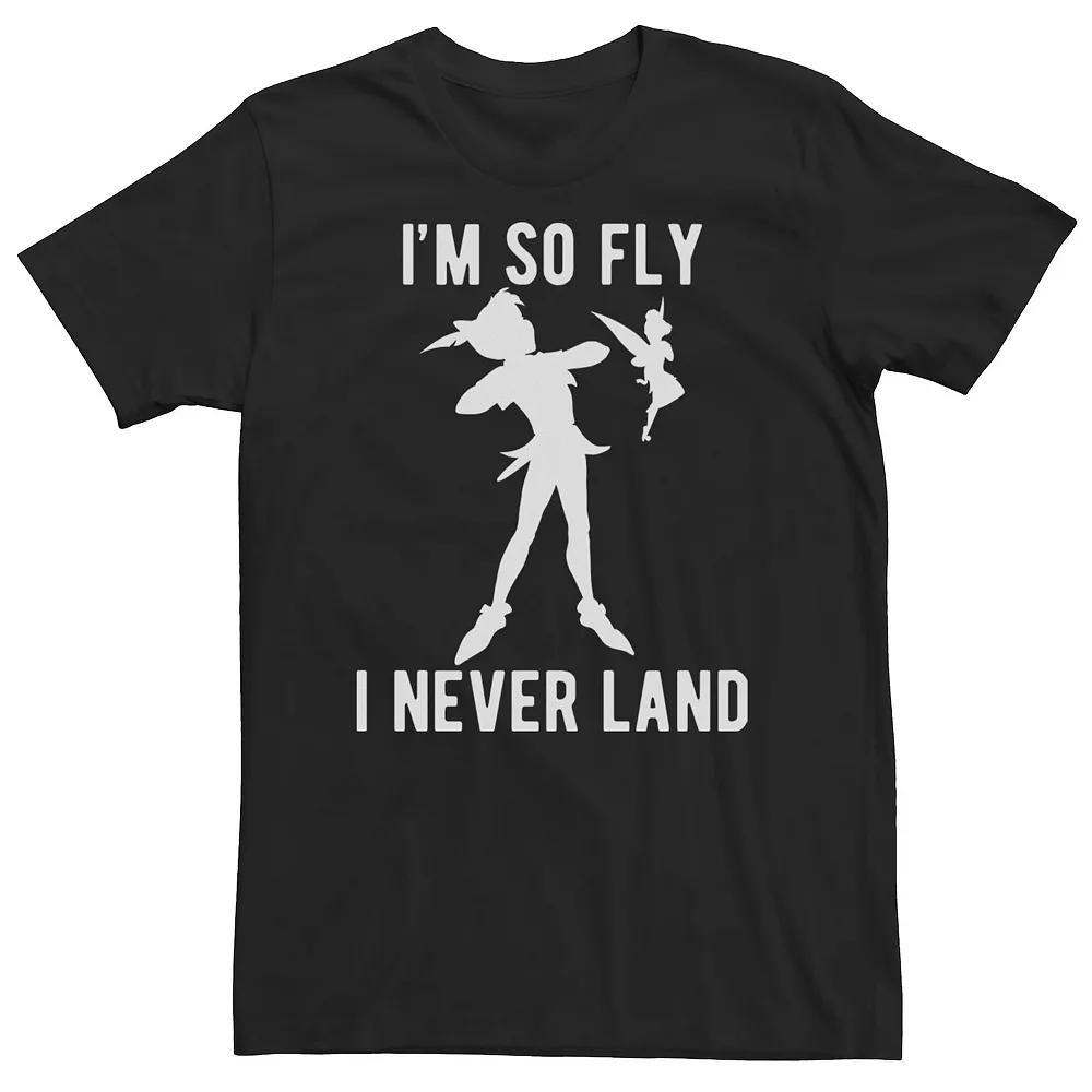 Big & Tall Disney Peter Pan Tinkerbell I'm So Fly I Never Land Tee, Men's, Size: 3XL, Black Product Image