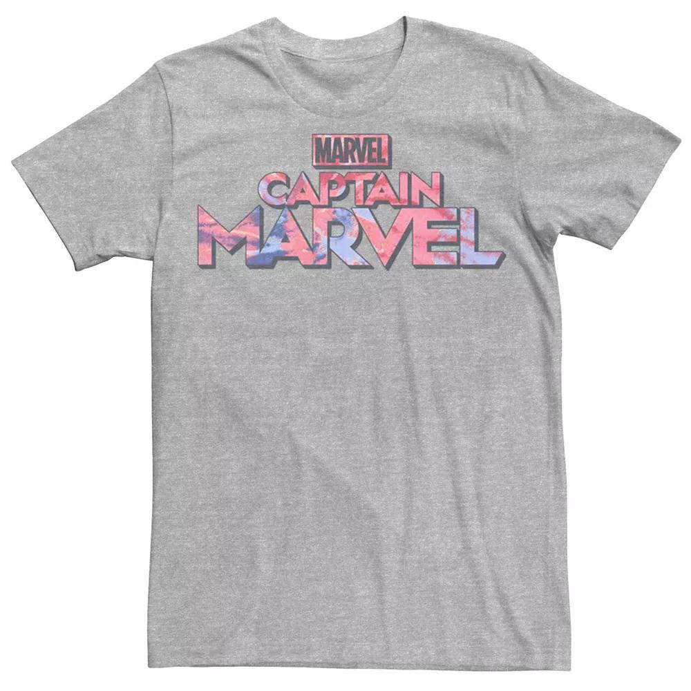 Men's Marvel Captain Marvel Tie Dye Text Logo Tee,  Product Image