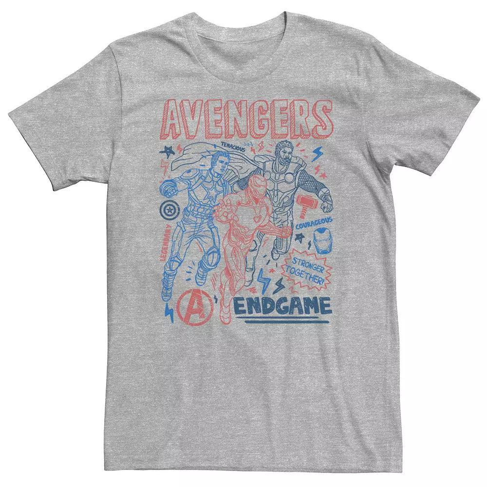 Big & Tall Marvel Avengers Endgame Doodle Collage Logo Tee, Men's,  Product Image