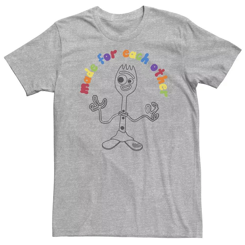 Big & Tall Disney / Pixar Toy Story 4 Valentine's Day Forky Couples Tee, Men's, Size: 3XL, Athletic Grey Product Image