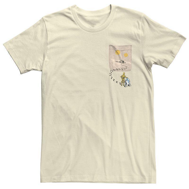 Mens Star Wars Left Pocket Lost In Desert tracks Graphic Tee Product Image