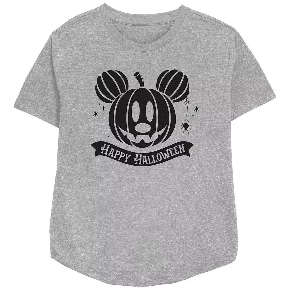 Disney's Mickey Mouse Jack O Lantern Happy Halloween Women's Relaxed Fit Graphic Tee,  Product Image