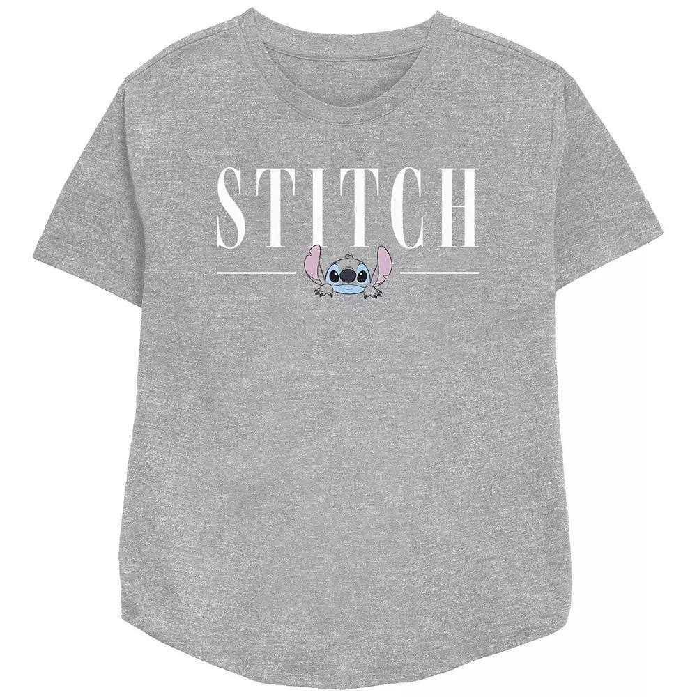 Disney's Lilo & Stitch Women's Simple Stitch Text Relaxed Fit Graphic Tee, Girl's,  Product Image