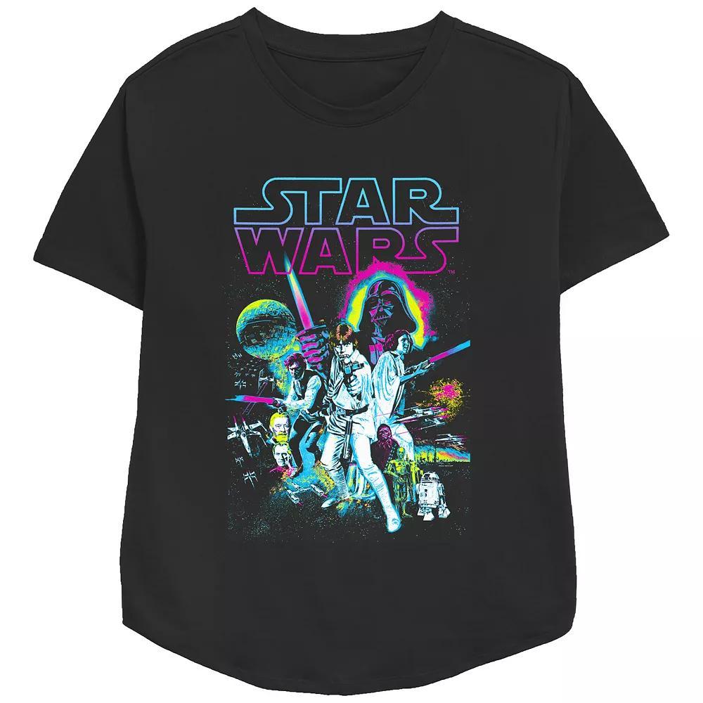 Women's Star Wars Pixelated Group Shot Relaxed Fit Graphic Tee, Girl's,  Product Image