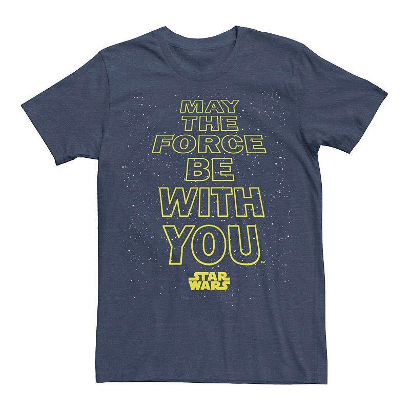 Men's Star Wars May The Force Be With You Classic Text Graphic Tee, Size: Medium, Navy Grey Product Image