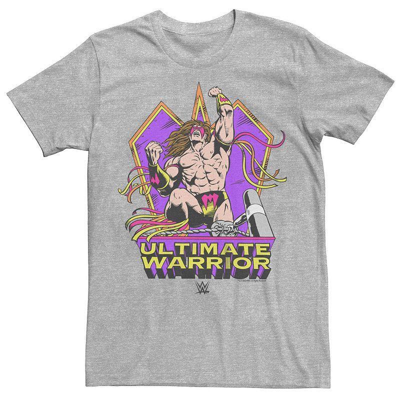 Big & Tall WWE Ultimate Warrior Comic Poster Graphic Tee, Mens Athletic Grey Product Image