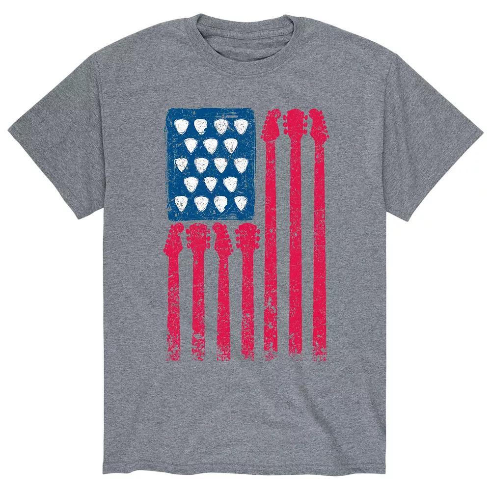 Men's Guitar American Flag Tee, Size: Medium, Gray Product Image