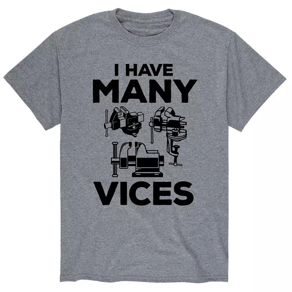 Men's I Have Many Vices Tee, Size: XXL, Gray Product Image