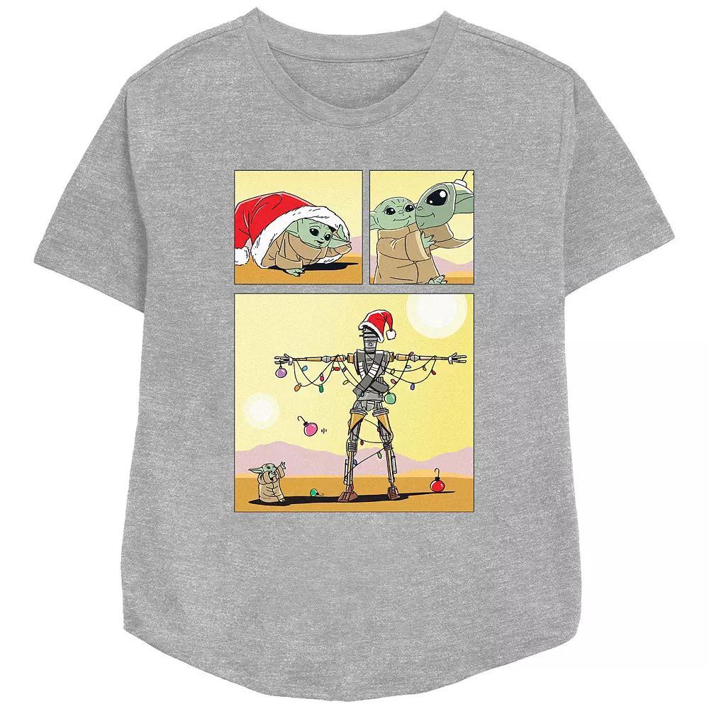 Women's Star Wars The Mandalorian The Child Christmas Robot Relaxed Fit Graphic Tee,  Product Image