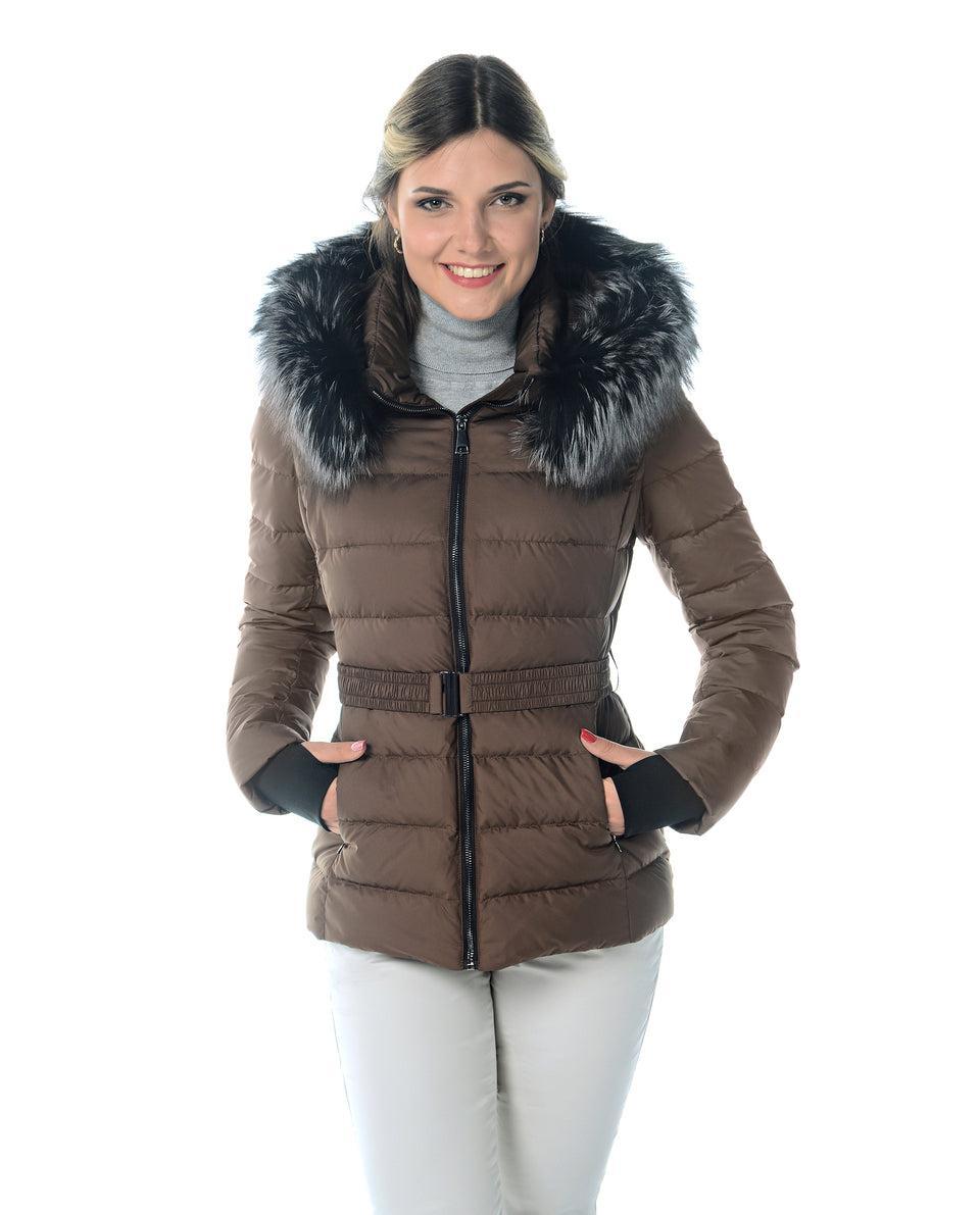 Polyester Jacket With Detachable Fox Trim Hood Product Image
